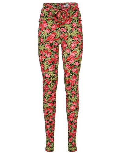 Magda Butrym Pantalones de cintura alta con estampado floral - Rojo