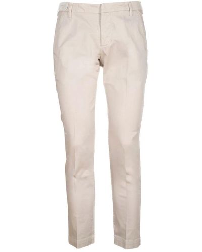 Entre Amis Pantaloni bianchi slim-fit in cotone - Neutro