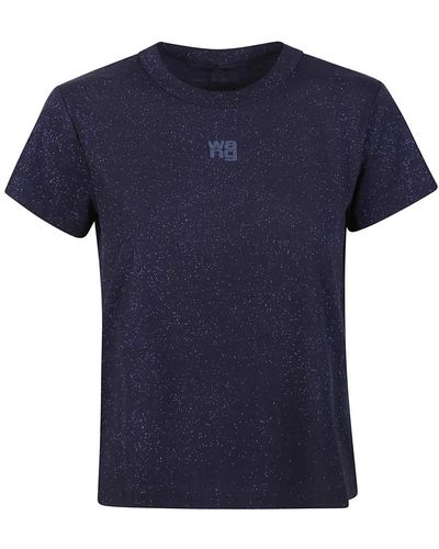 T By Alexander Wang Glitter logo essential t-shirt - Blau