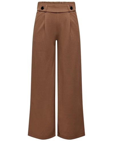 Jacqueline De Yong Trousers > wide trousers - Marron