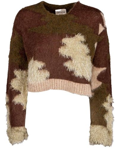 Semicouture Round-Neck Knitwear - Brown