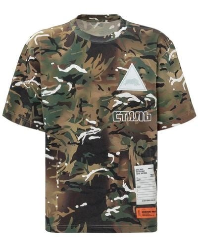 Heron Preston Camouflage t-shirt für männer - Grün