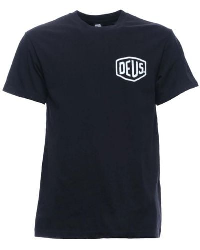 Deus Ex Machina Schwarzes t-shirt und polo dmw41808c - Blau
