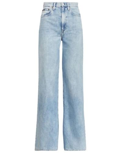 Polo Ralph Lauren Jeans a gamba larga vita alta - Blu