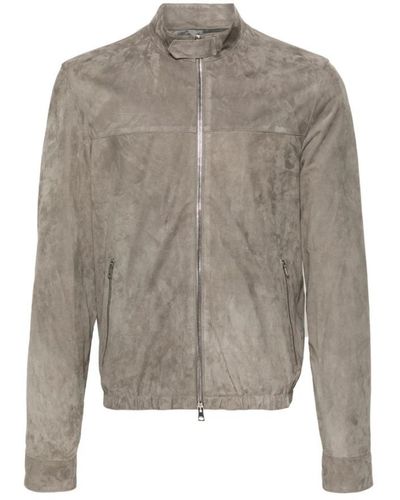 Low Brand Leather Jackets - Grey