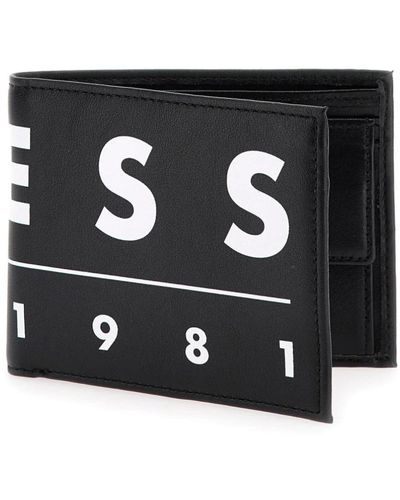 Guess Große logo-geldbörse - jeans - Schwarz