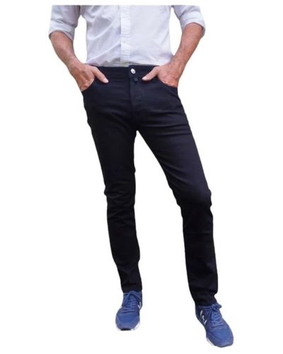 Jacob Cohen Jeans slim fit in misto cotone con passanti per cintura - Blu