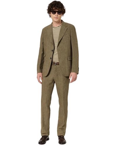 Massimo Alba Deconstructed linen suit - Grün