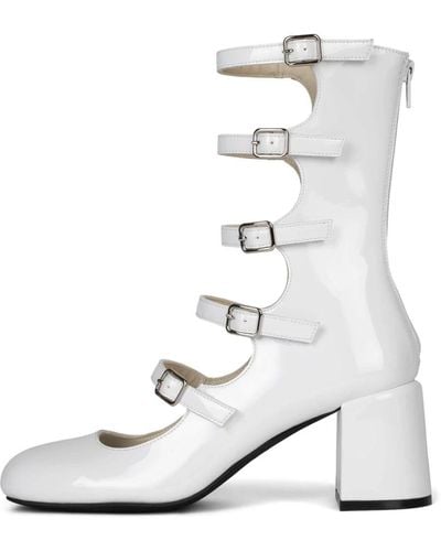 Jeffrey Campbell Bianco lucido cut-out mary-jane