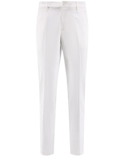 J.Lindeberg Pantaloni bianchi elasticizzati con bottone e zip - Grigio