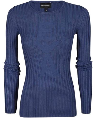 Emporio Armani Round-Neck Knitwear - Blue