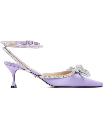Mach & Mach Lavendel satin doppelbogen kitten heels - Weiß