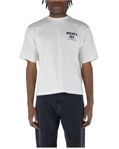 A PAPER KID Bedrucktes t-shirt mit rundhalsausschnitt - Grau