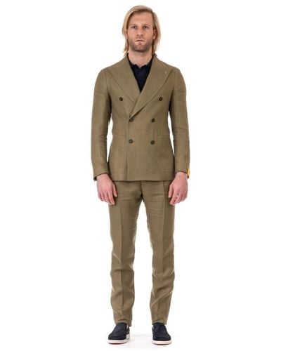 Tagliatore Double Breasted Suits - Green