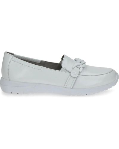 Caprice Mocasines de cuero blanco es - Gris