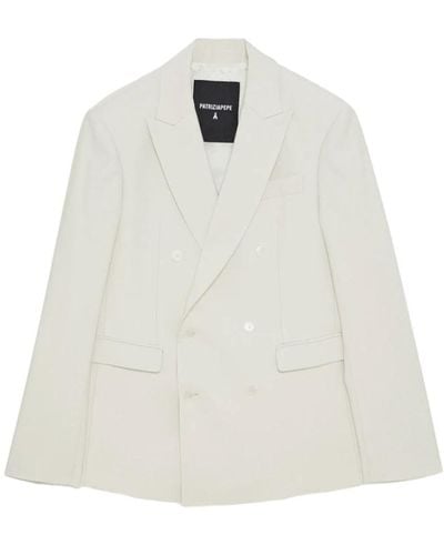 Patrizia Pepe Elegante giacca beige doppiopetto - Bianco