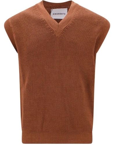 Amaranto Knitwear > sleeveless knitwear - Marron