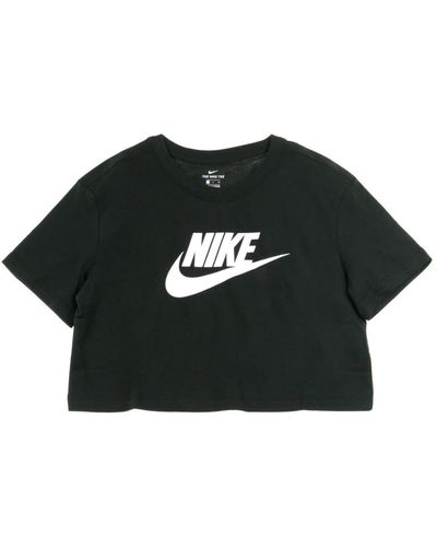 Nike Icon crop t-shirt schwarz/weiß