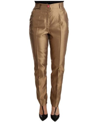 Dolce & Gabbana Trousers > slim-fit trousers - Marron