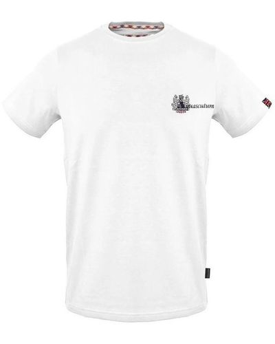 Aquascutum Union jack logo baumwoll t-shirt - Weiß