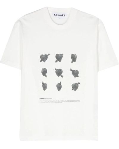 Sunnei Weißes t-shirt mit print
