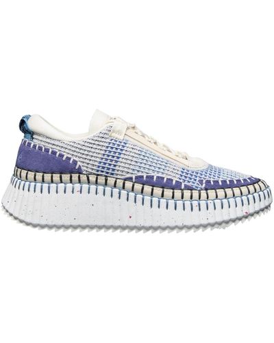 Chloé Sneakers con paneles tejidos y de ante - Azul