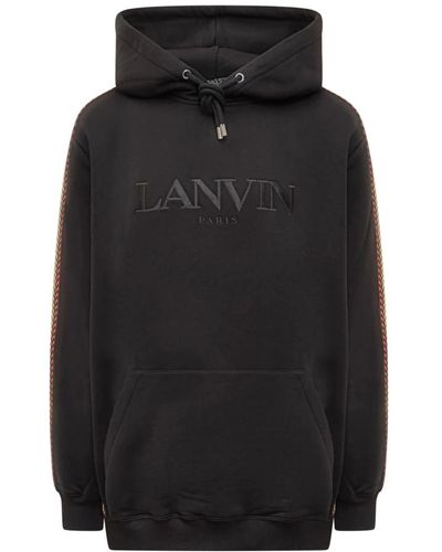 Lanvin Schwarzer logo hoodie mit streifen