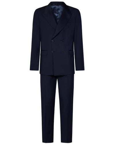 Low Brand Suits > suit sets > double breasted suits - Bleu