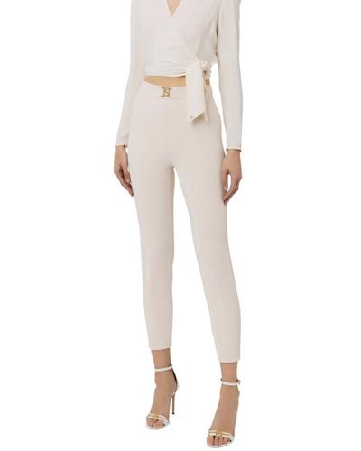 Elisabetta Franchi Cropped Trousers - Natural