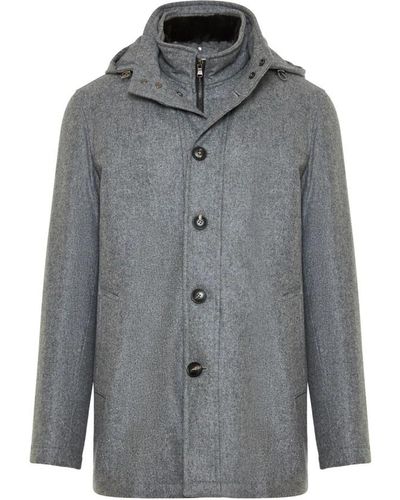 Barba Napoli Single-Breasted Coats - Grey
