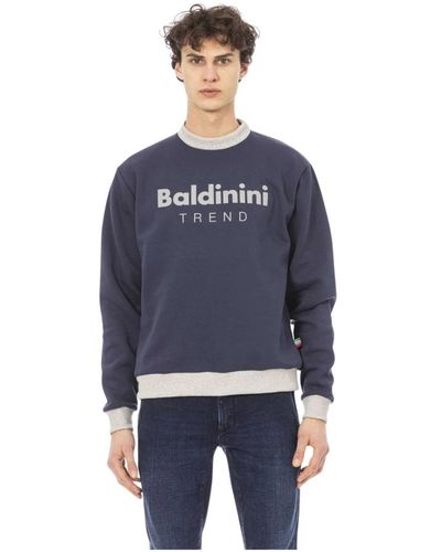 Baldinini Felpa trendy 100% cotone logo monocromatico - Blu