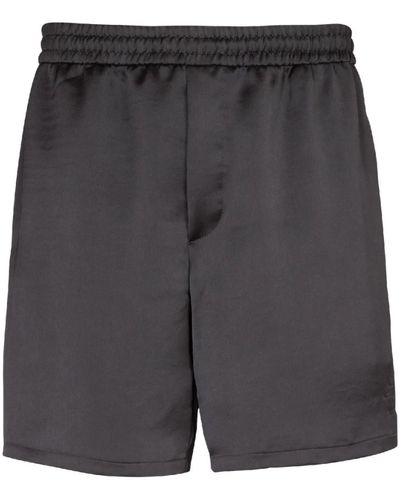 Balmain Shorts aus satin mit pb signatur - Grau