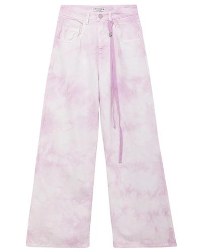 ICON DENIM Trousers > wide trousers - Violet
