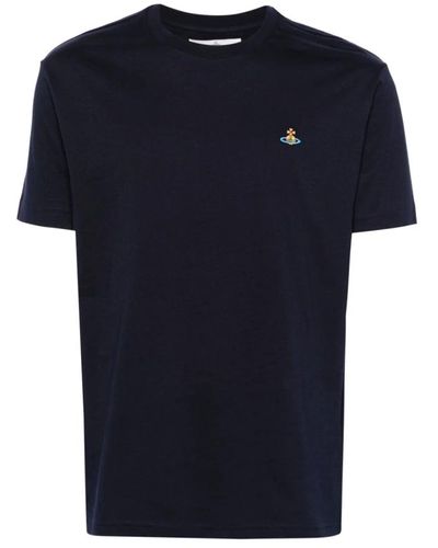 Vivienne Westwood Blau jersey t-shirt mit orb logo