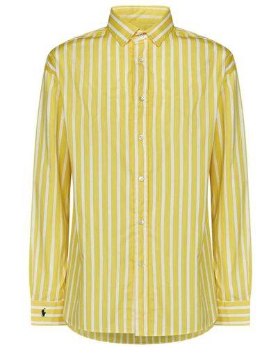 Ralph Lauren Camicia gialla a righe in cotone - Giallo