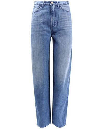 3x1 Jeans in cotone a vita alta e gamba larga - Blu