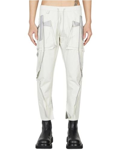 Sulvam Pantaloni slim-fit in nylon con motivo a nastro - Bianco