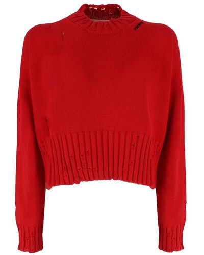 Marni Round-Neck Knitwear - Red