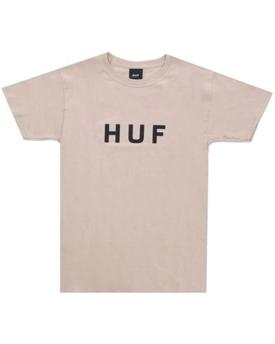 Huf Essentials logo tee - streetwear kollektion - Natur