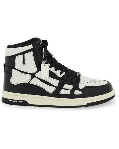 Amiri Skel Hi-top Leather Sneakers - Black