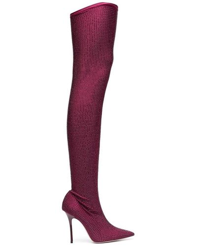 Gedebe Logan Rhinestone-embellished Boots - Purple