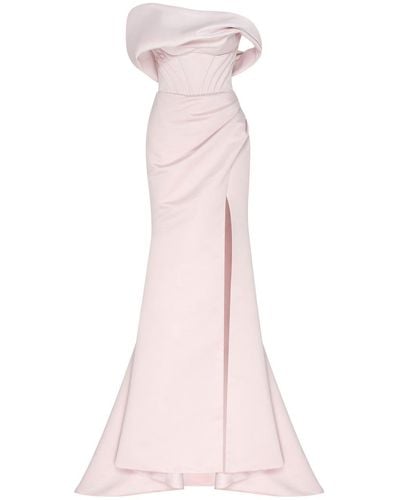 Millà Princess Strapless Gown With Thigh Slit - Pink
