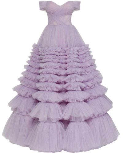 Millà Ultra Puffy Prom Maxi Dress - Purple