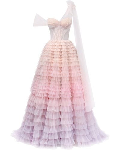 Millà Charming Ball Gown With The Frill-Layered Ombre Ma - Pink
