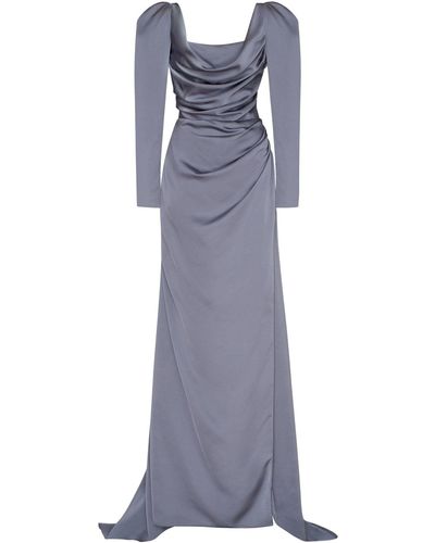 Millà Long-Sleeved Evening Mermaid Dress - Purple