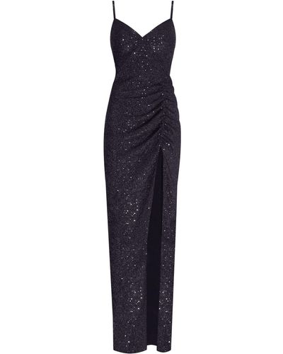 Millà Spectacular Sequined Maxi Gown On Long Spaghetti S - Blue