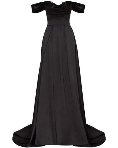 Millà Princess Heart-Shaped Neckline Gown - Black