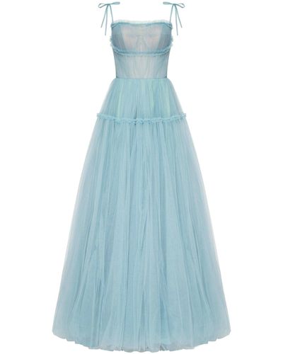 Millà Tie-Straps Tulle Prom Dress - Blue