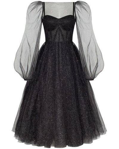 Millà Combination Sparkly Tulle Dress - Black