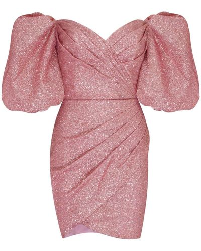 Millà Rose Cute Mini Dress With Doll Sleeves - Pink
